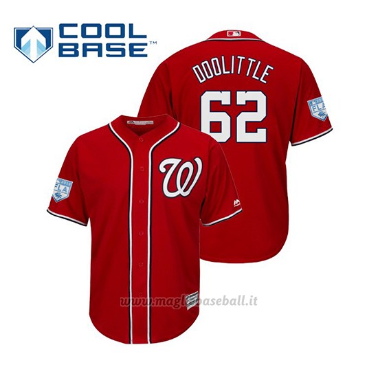 Maglia Baseball Uomo Washington Nationals Sean Doolittle Cool Base Entrenamiento De Primavera 2019 Rosso